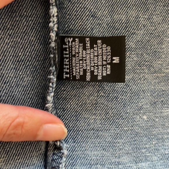 Blue Jean jacket faux diamond fringe detailing size M - Picture 10 of 14